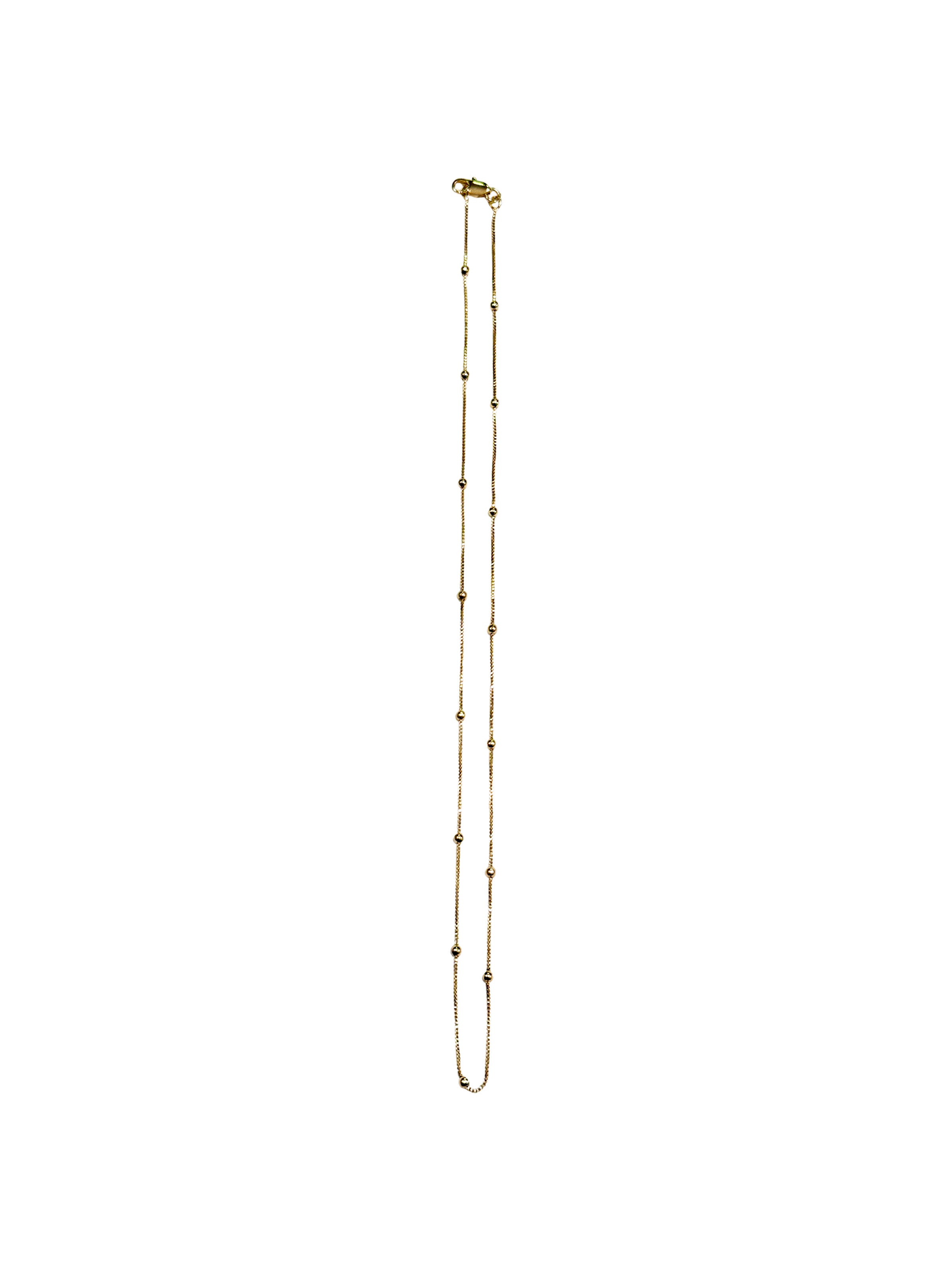 Gold Satellite Bead Box Chain
