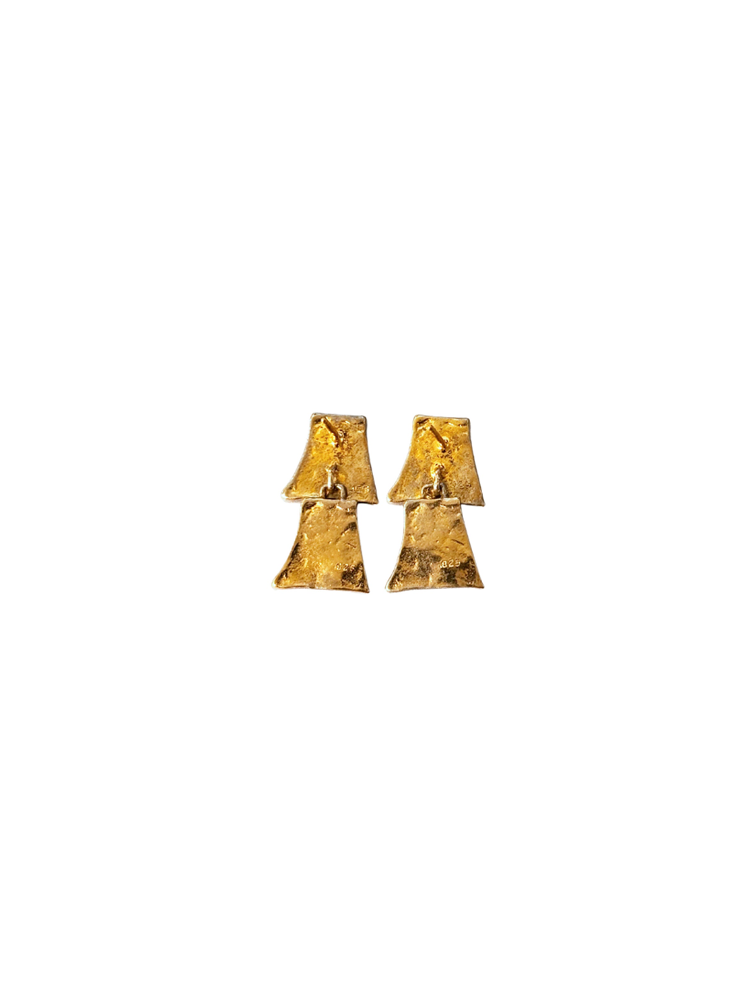 Vintage Vermeil Hinged Panel Earrings