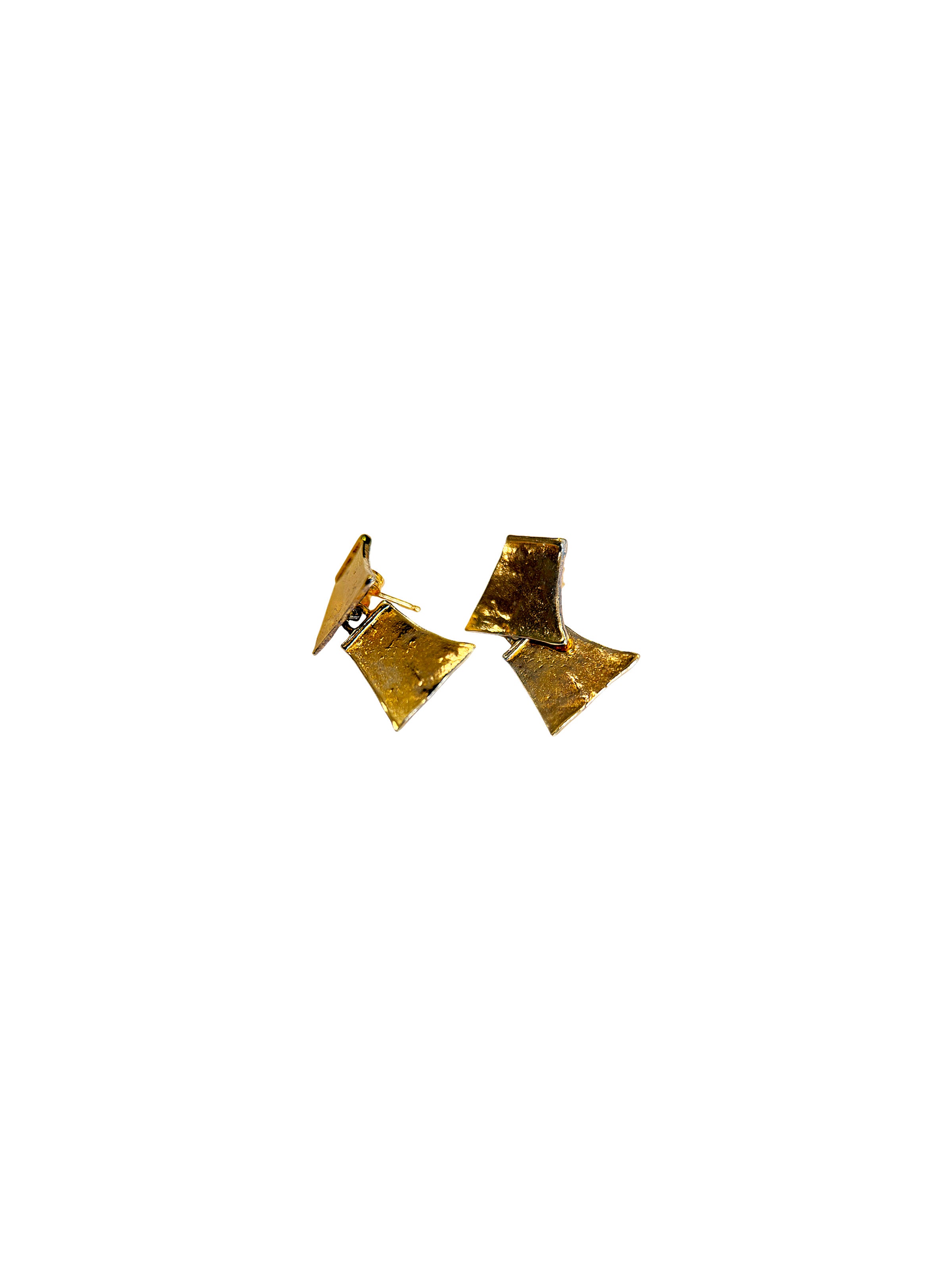 Vintage Vermeil Hinged Panel Earrings