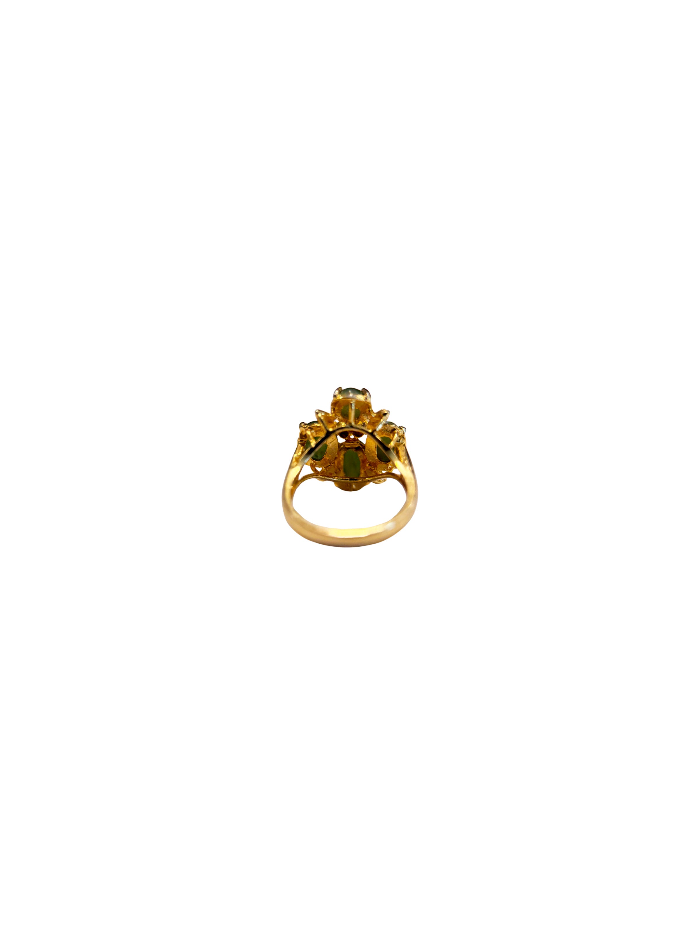 Vintage Green Jade Cluster Cocktail Ring