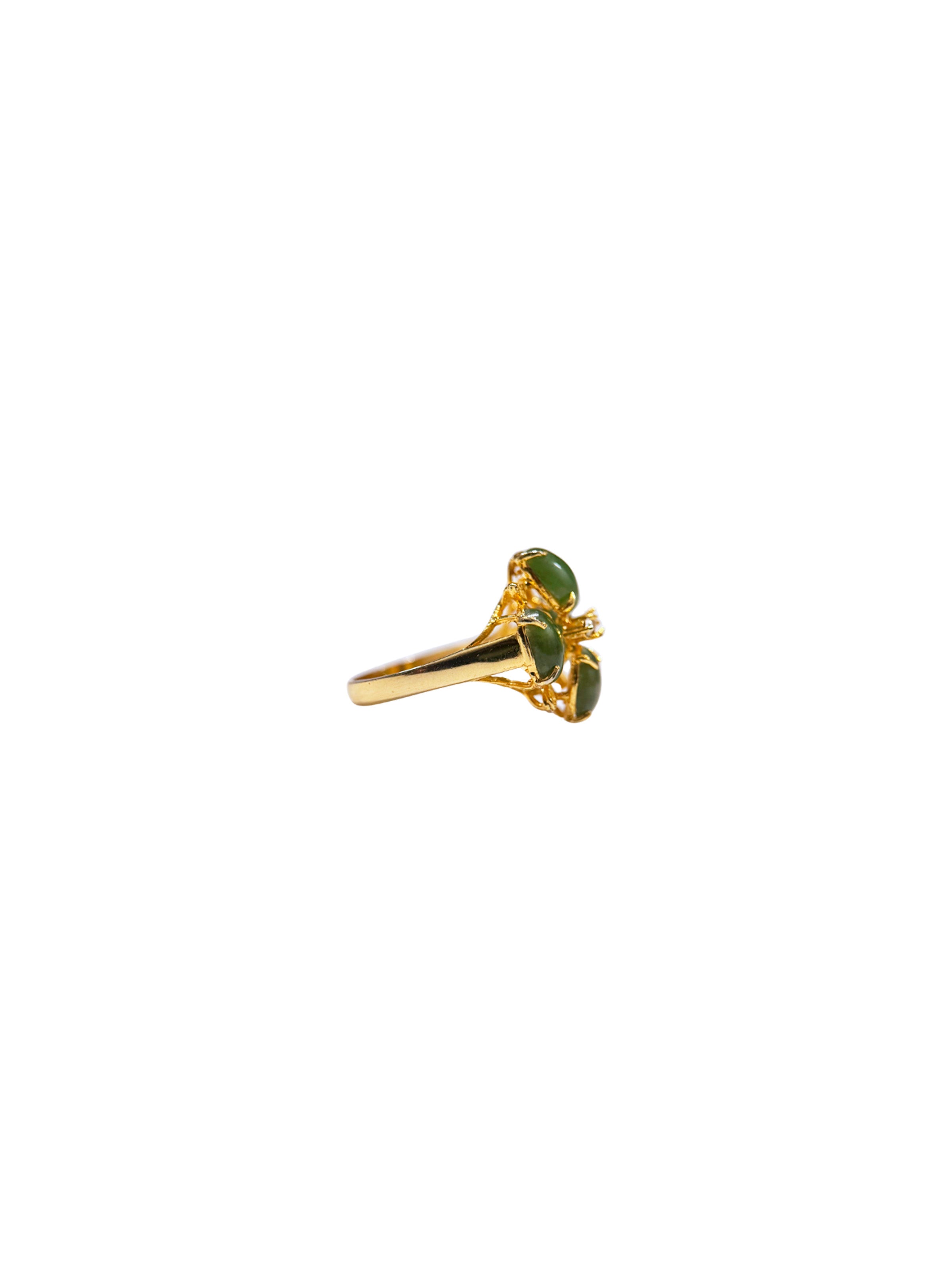 Vintage Green Jade Cluster Cocktail Ring