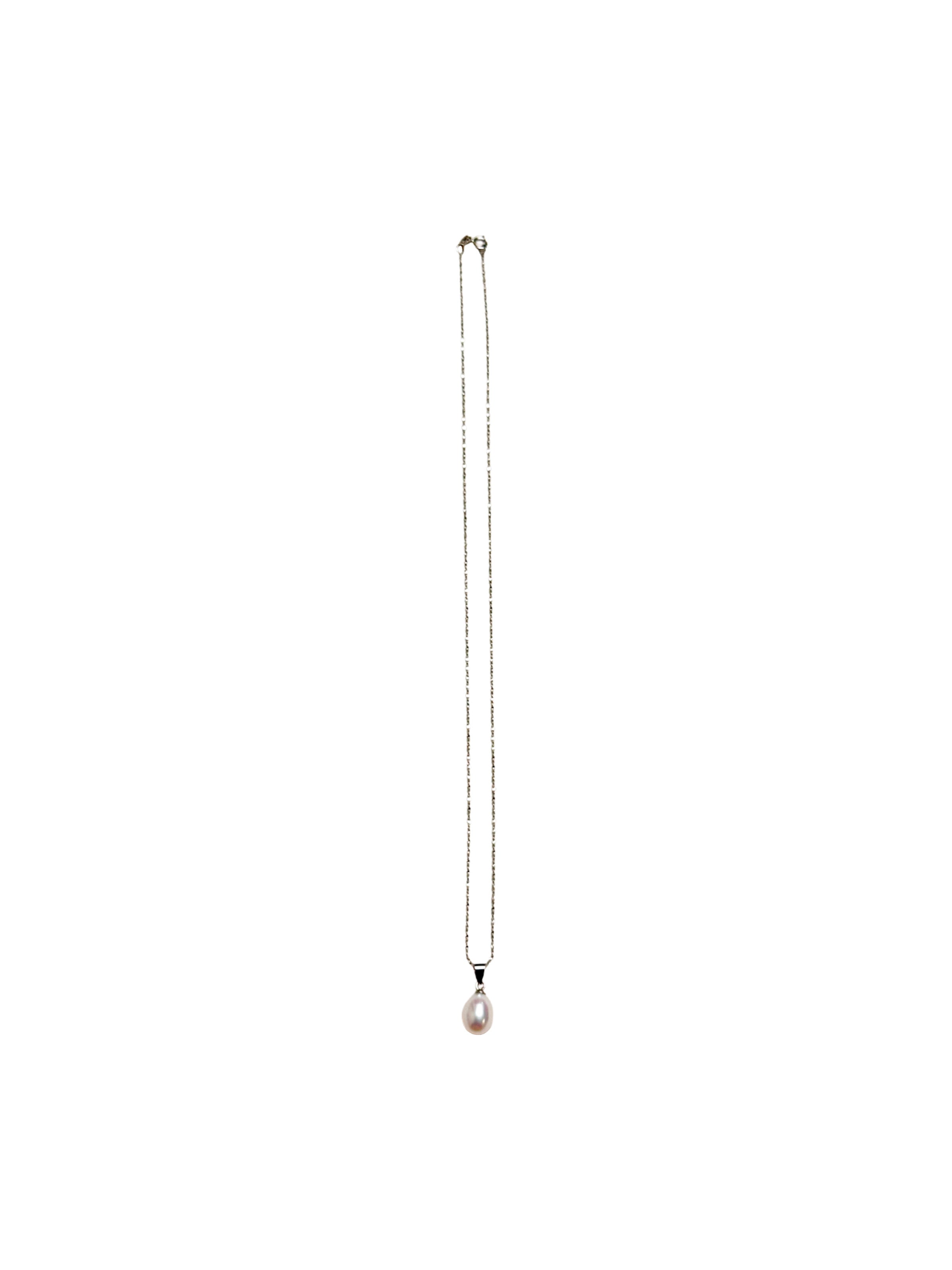 Single Pearl Pendant Sterling Necklace