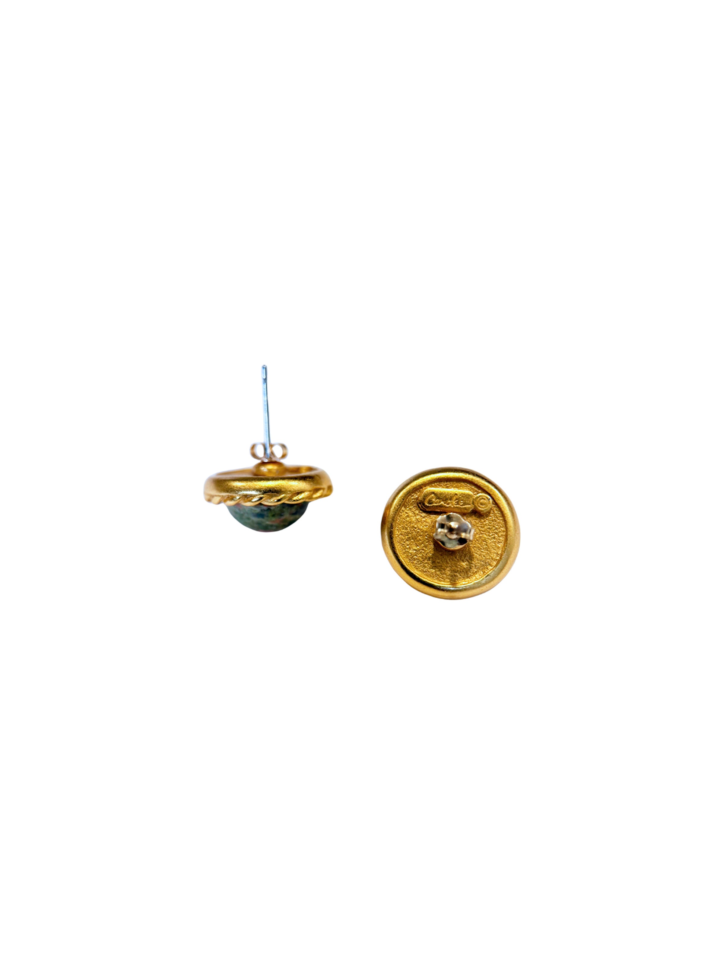 Carolee Unakite Button Earrings