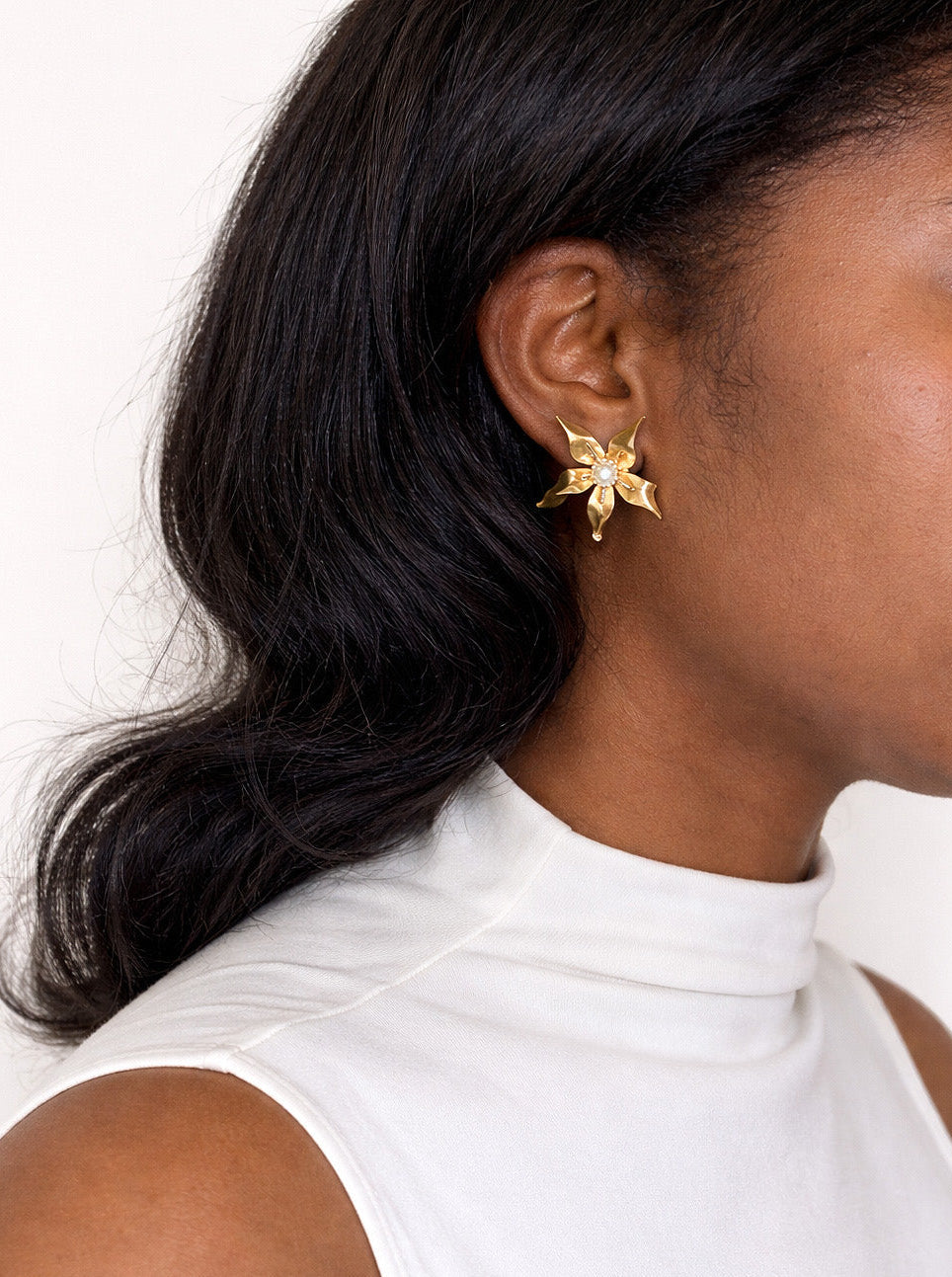 Marcel Boucher Cultured Pearl Flower Earrings