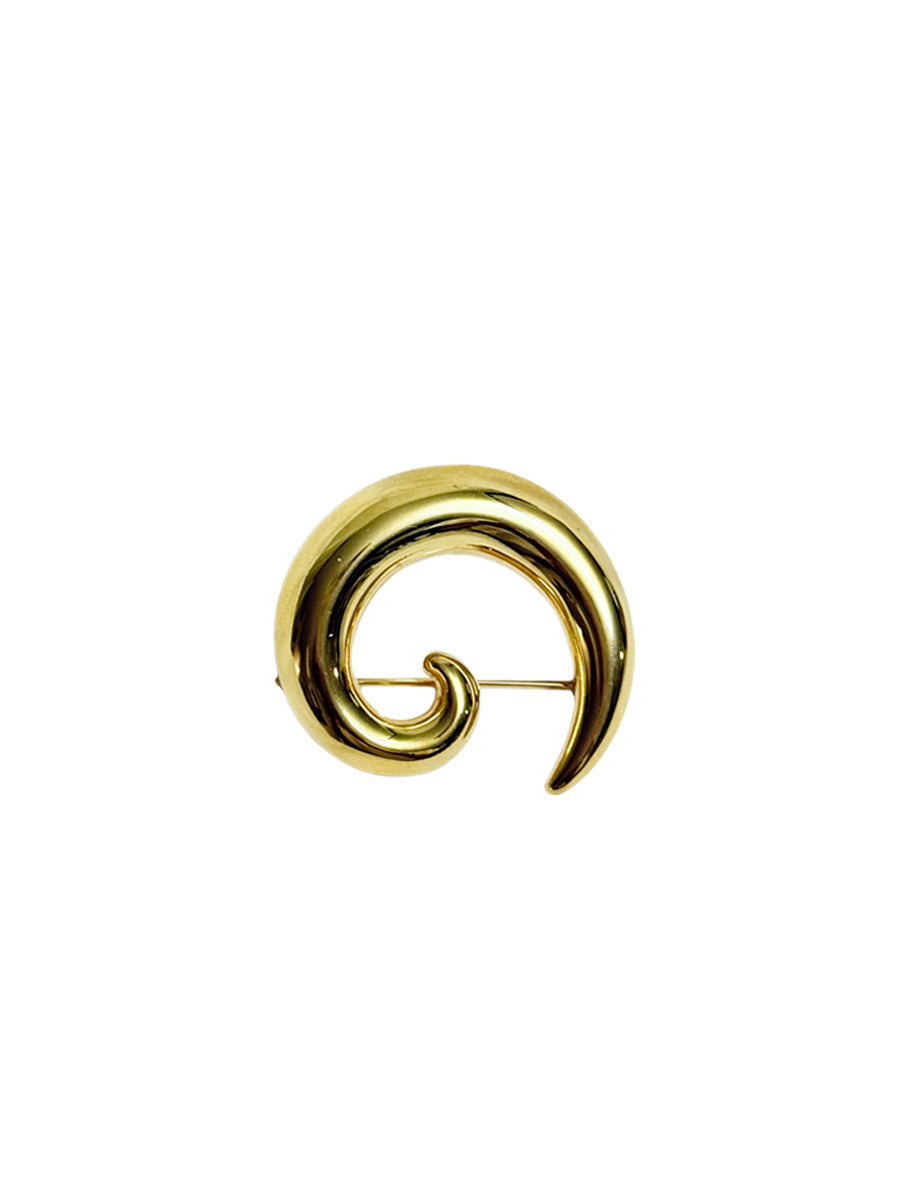 Vintage G Spiral Brooch