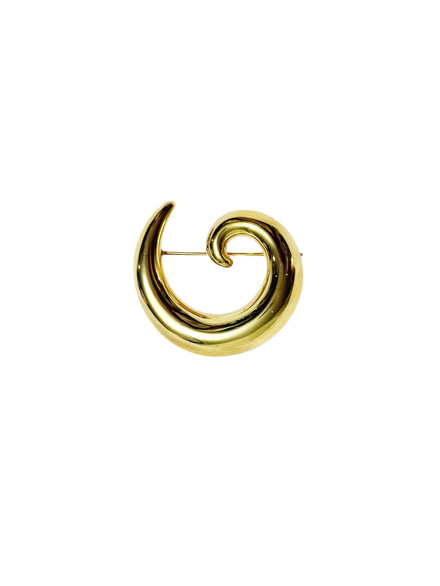 Vintage G Spiral Brooch