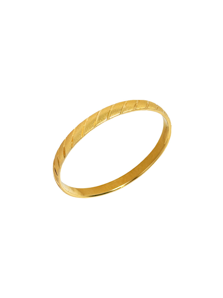 Vintage Monet Gold Brushed and Mirrored Stripe Bangle