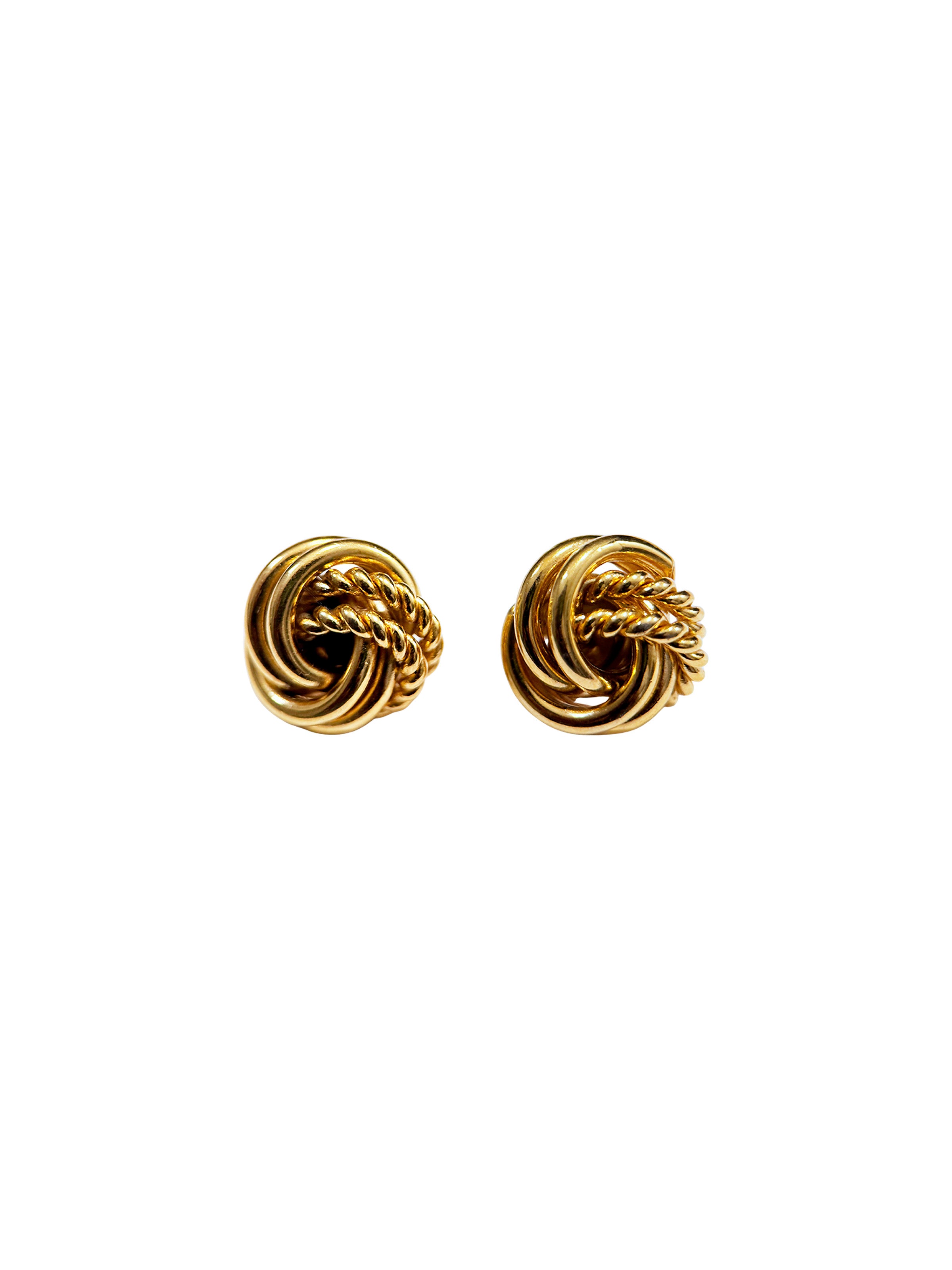 Vintage Rope and Mirror Knot Stud Earrings