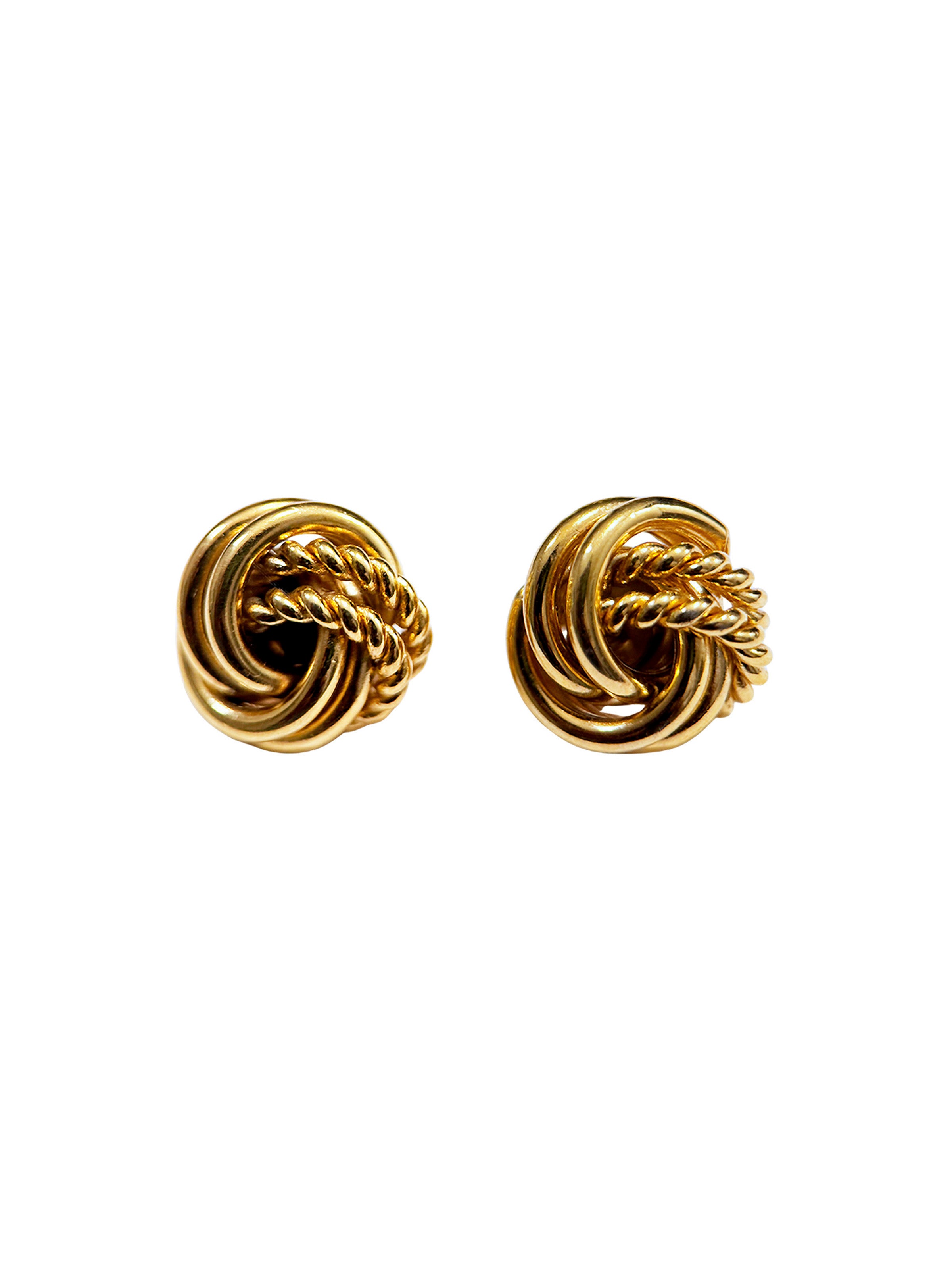 Vintage Rope and Mirror Knot Stud Earrings