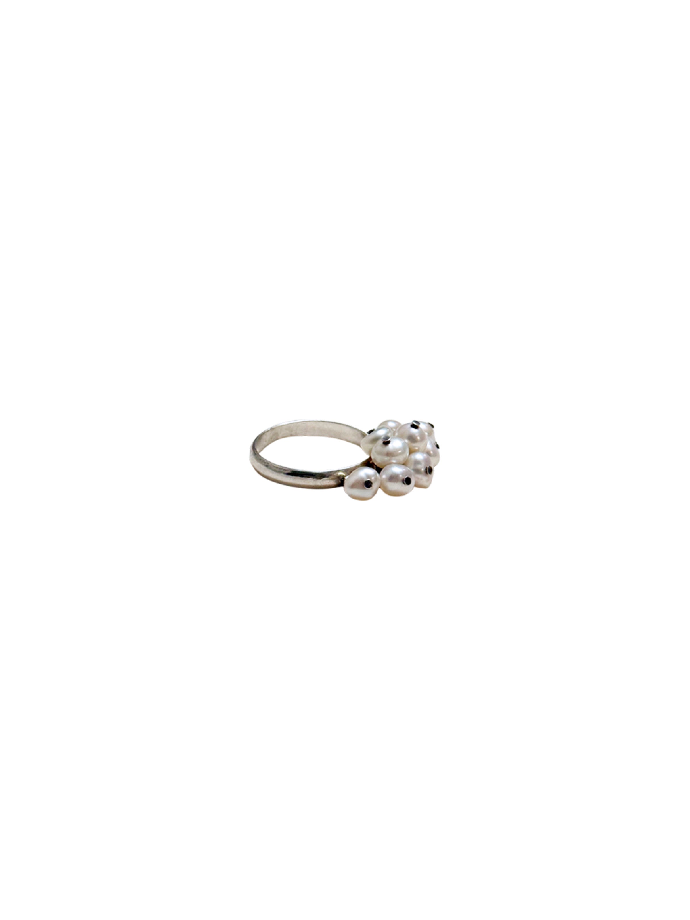 Vintage Sterling Pearl Tassel Ring