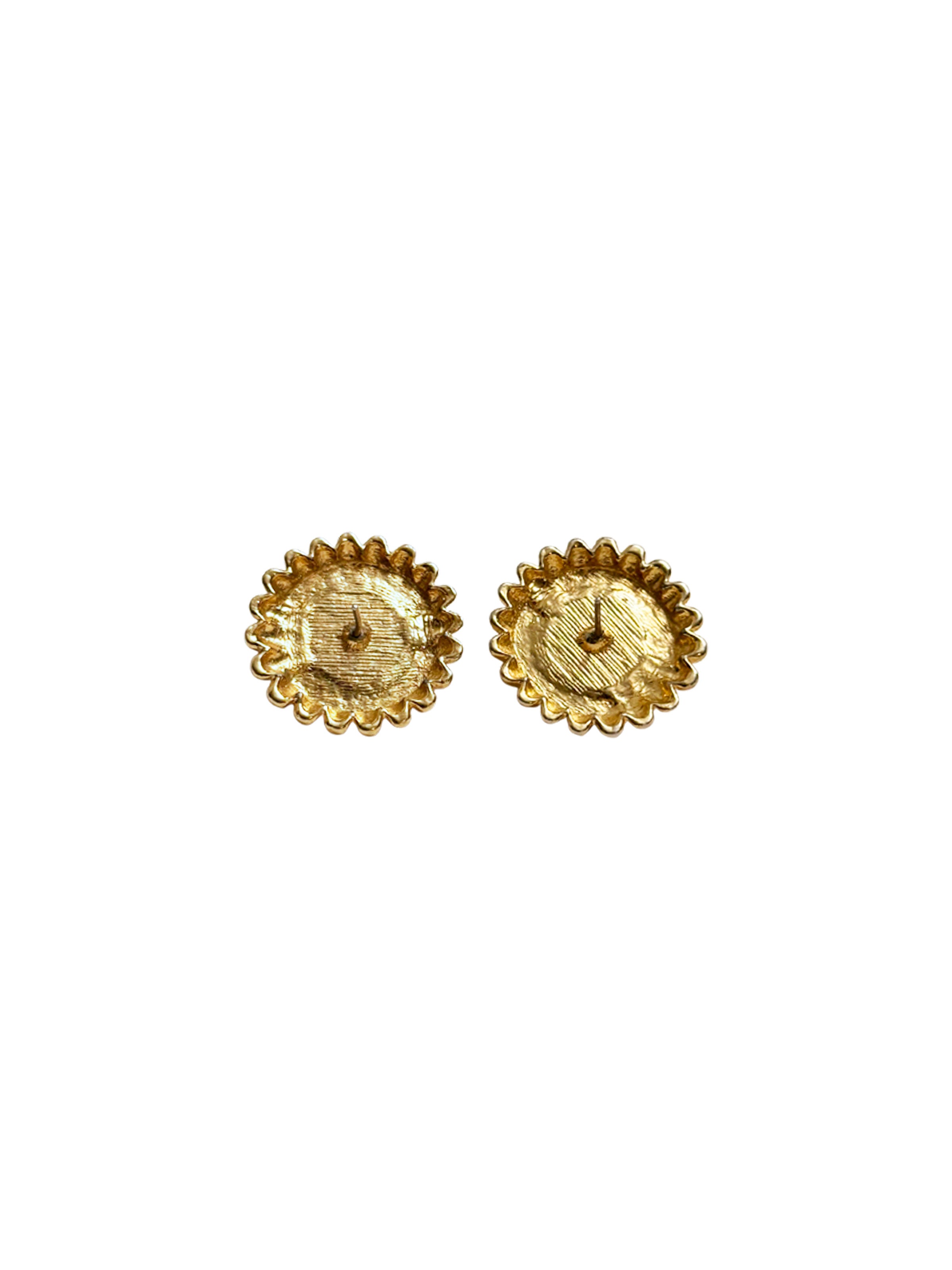 Vintage Sunflower Pearl Earrings