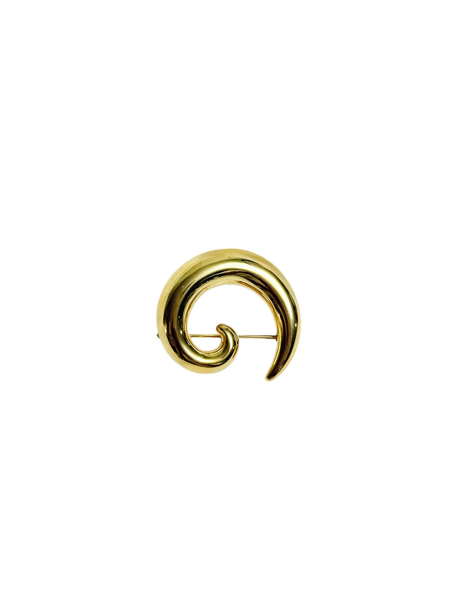 Vintage G Spiral Brooch