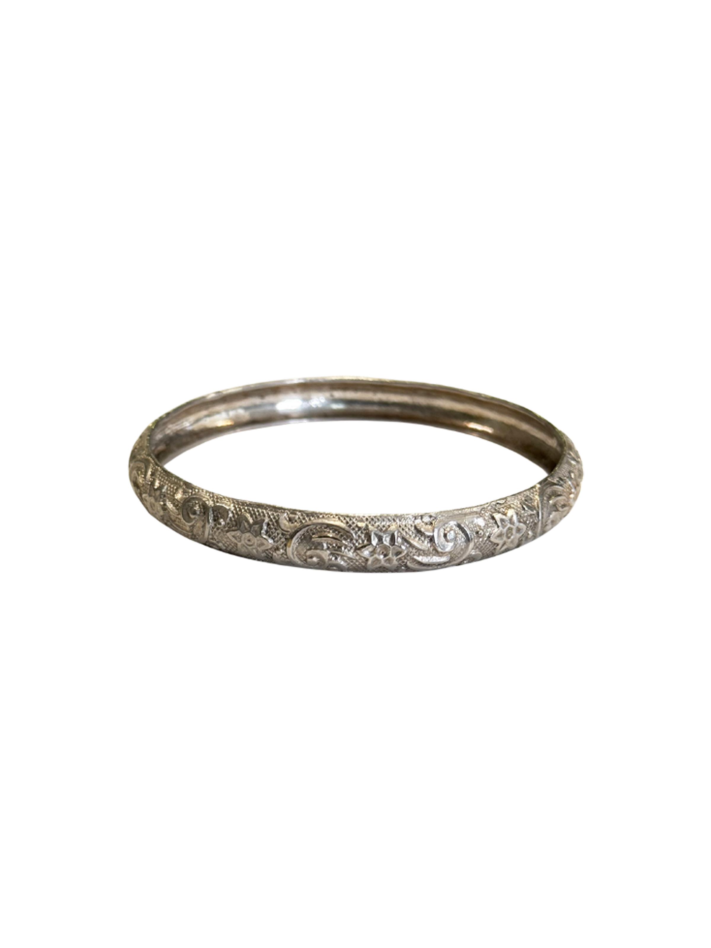Vintage Art Nouveau-style Floral Bangle