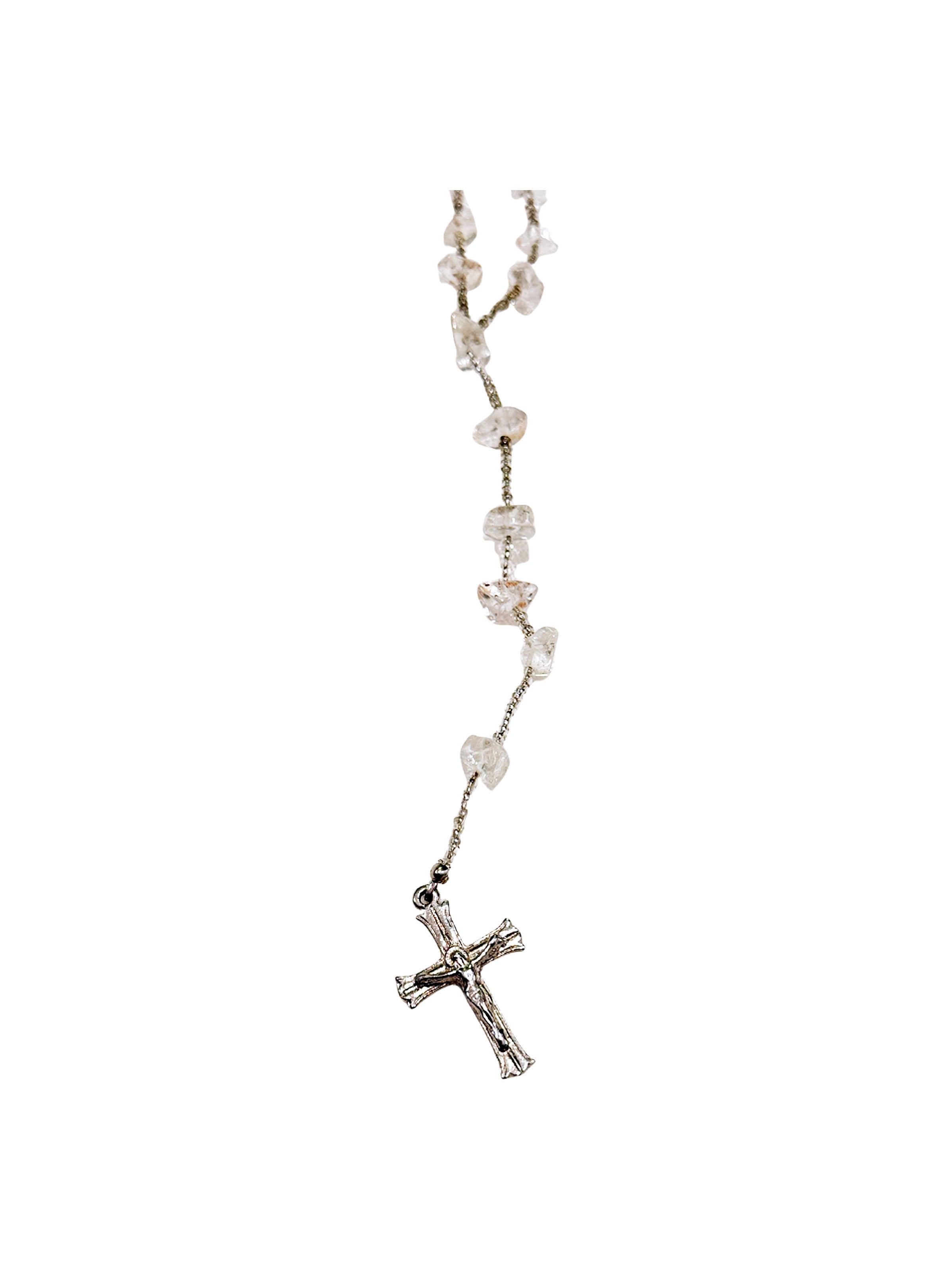 Clear Quartz Rosary Necklace