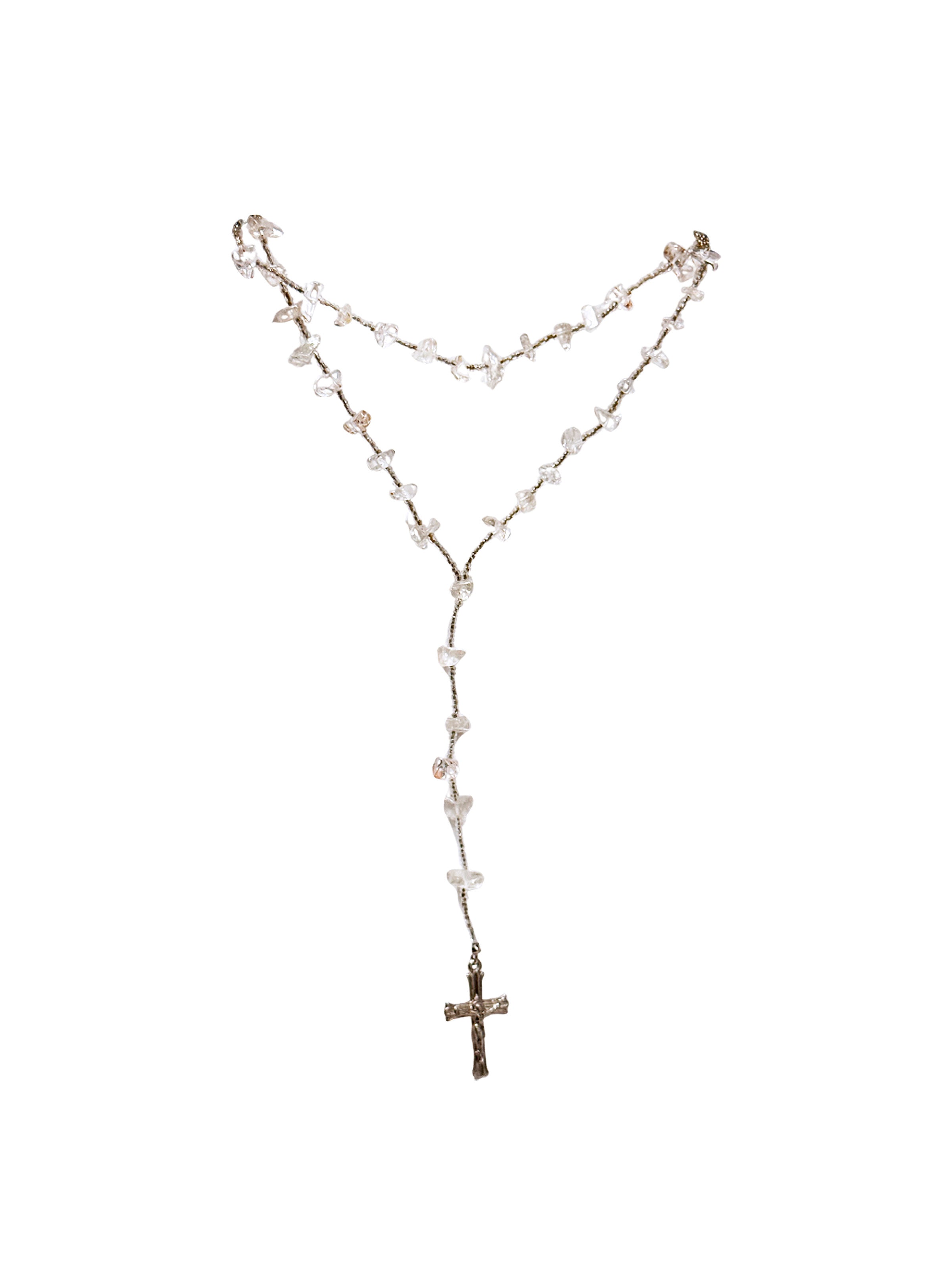 Clear Quartz Rosary Necklace