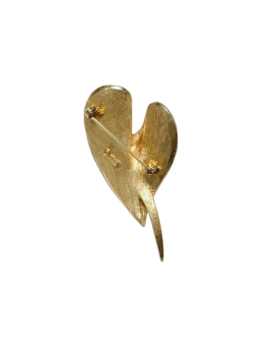 Vintage Coro Modernist Heart Brooch