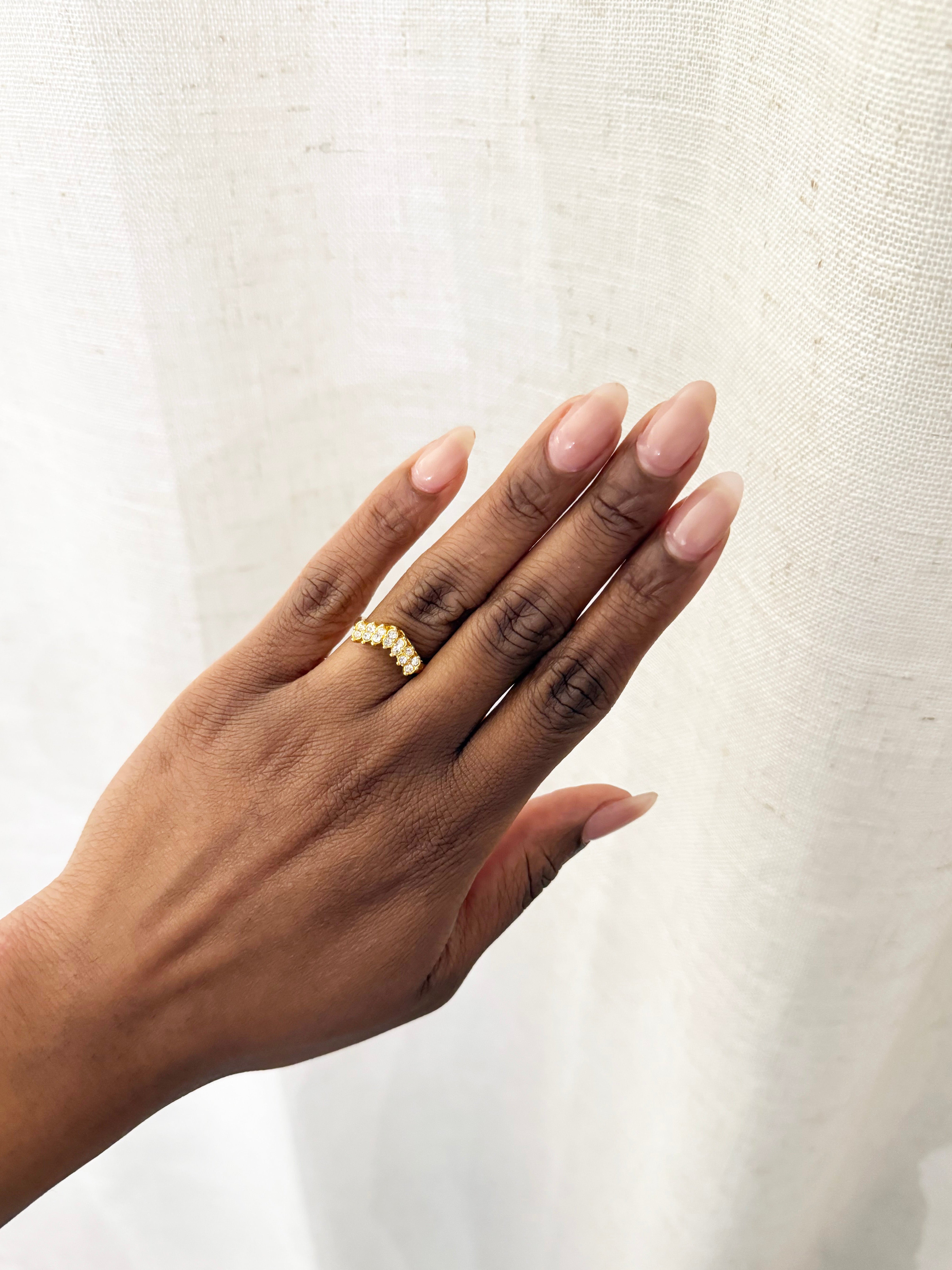 Vintage Pavé Chevron Ring