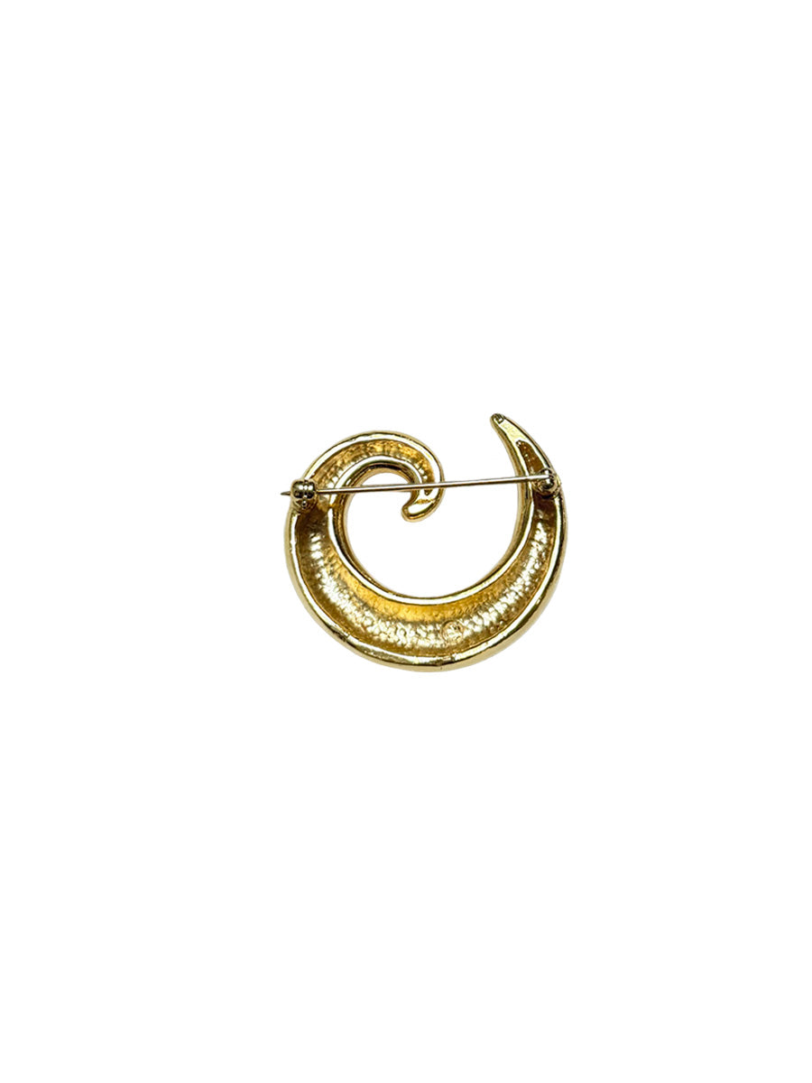 Vintage G Spiral Brooch