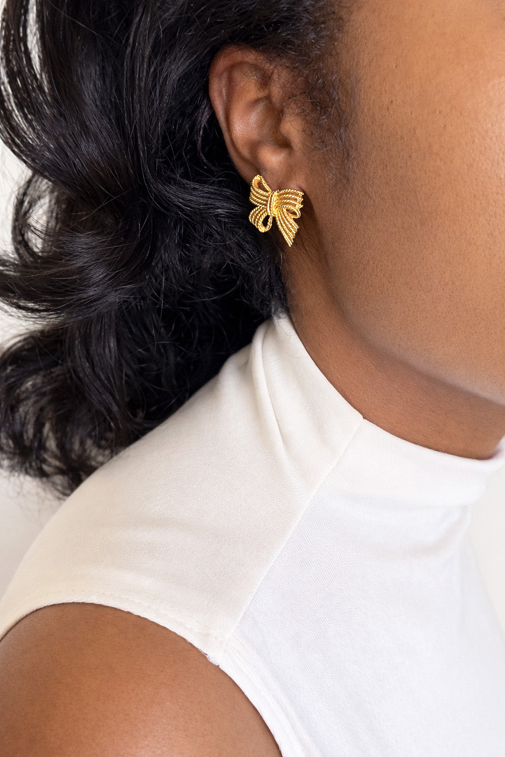 Vintage Openwork Bow Earrings