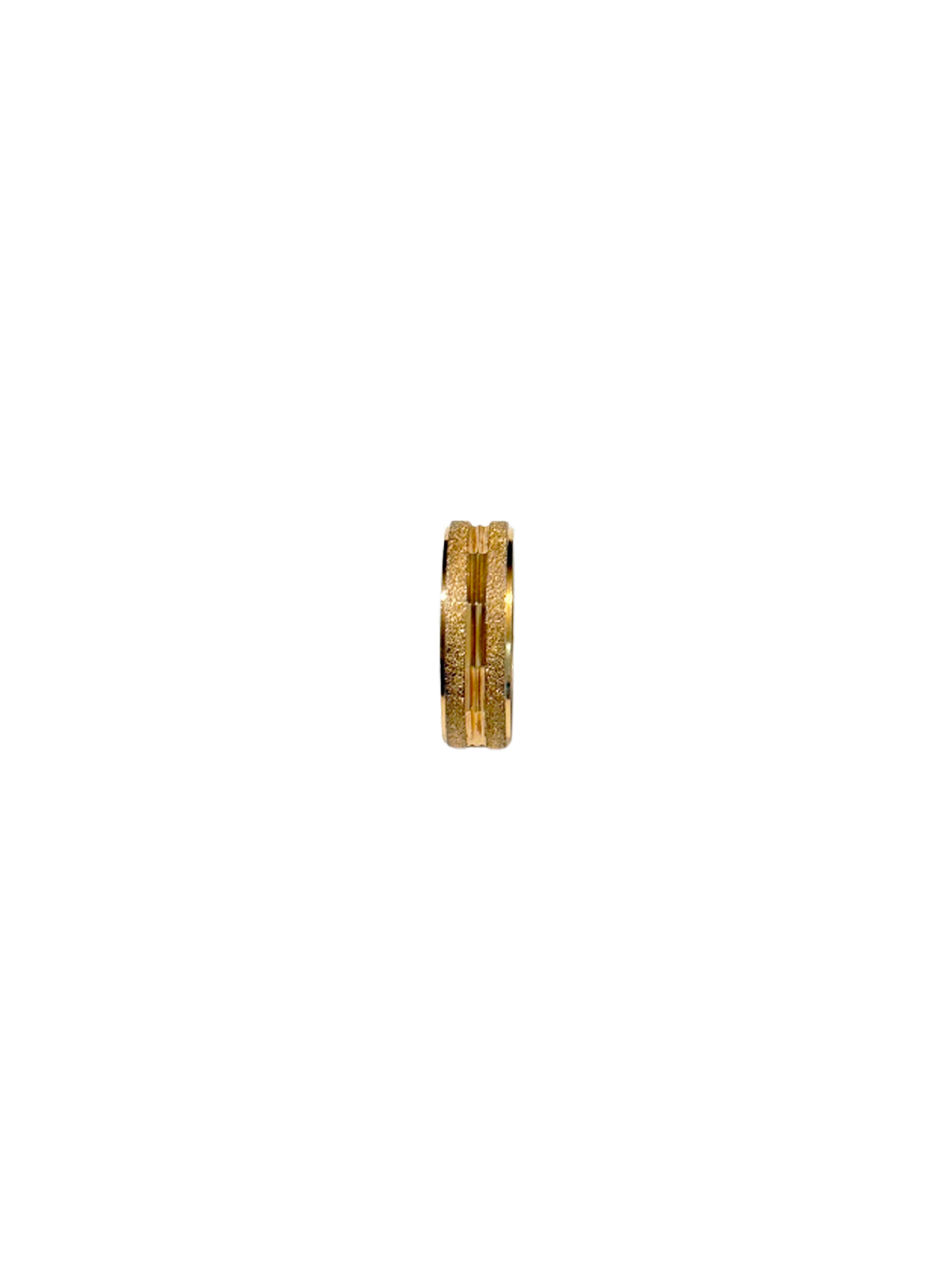 Vintage Brushed Gold Geometric Cigar Band Ring