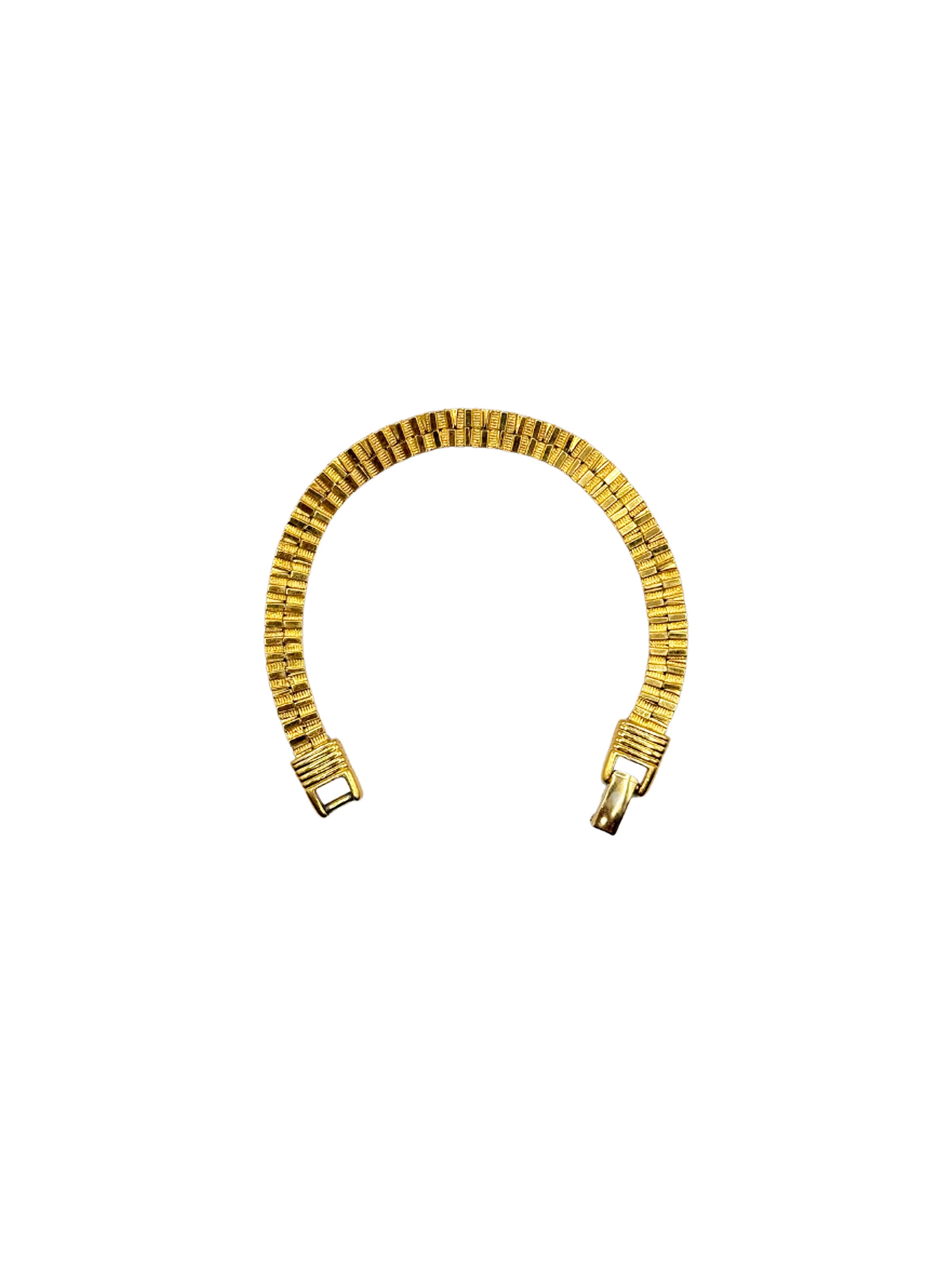 Vintage Organic Textured Gold Link Bracelet