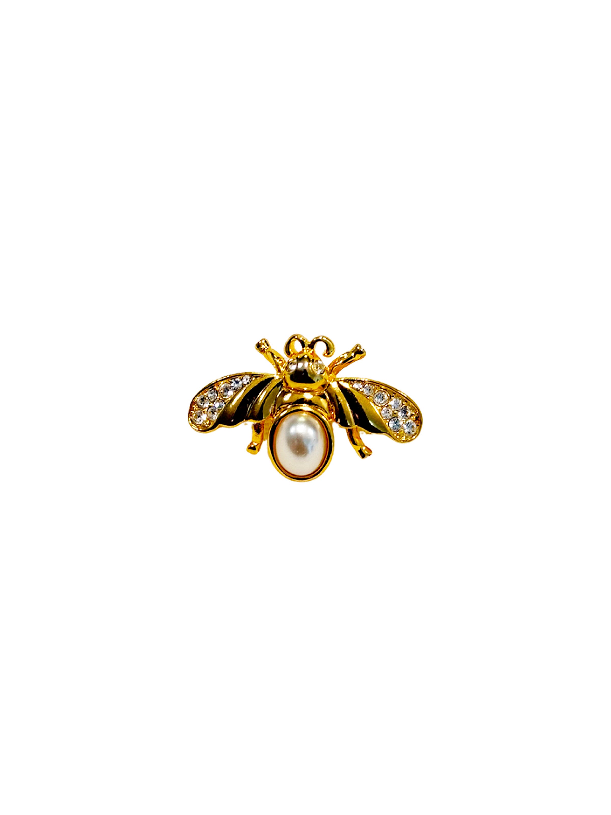Vintage Napier Pearl Honeybee Brooch