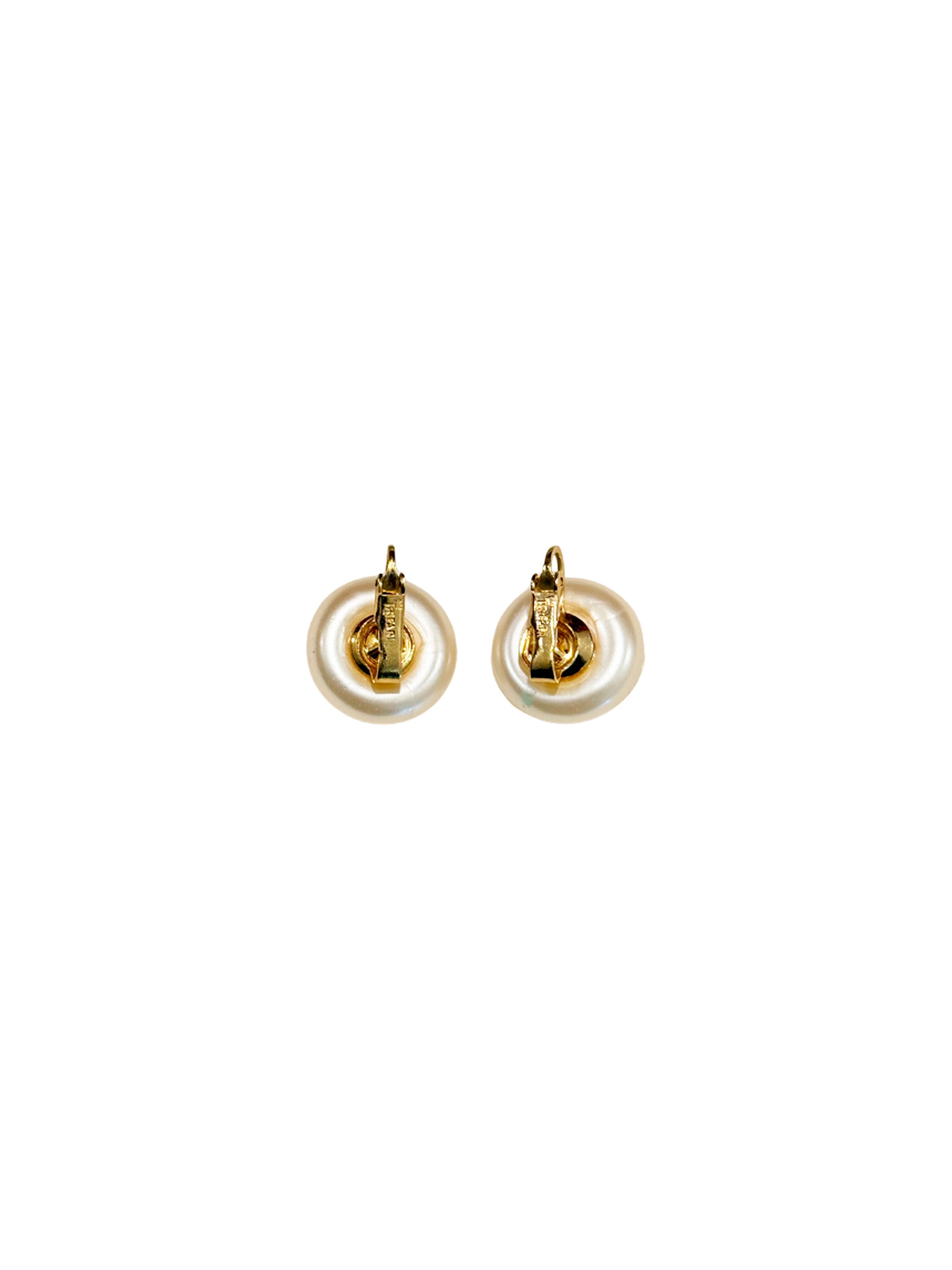 Vintage Trifari Pearl Coin Clip Earrings