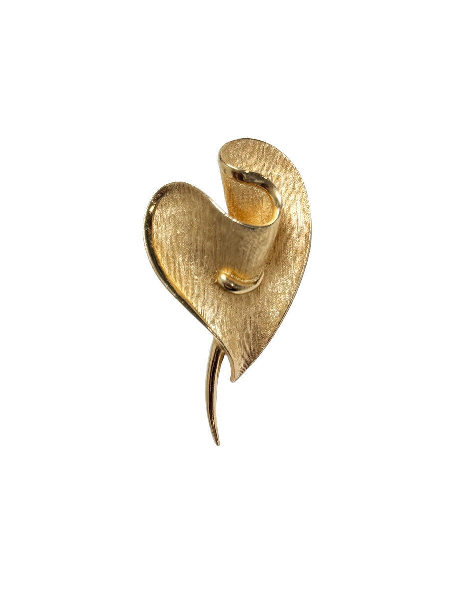 Vintage Coro Modernist Heart Brooch