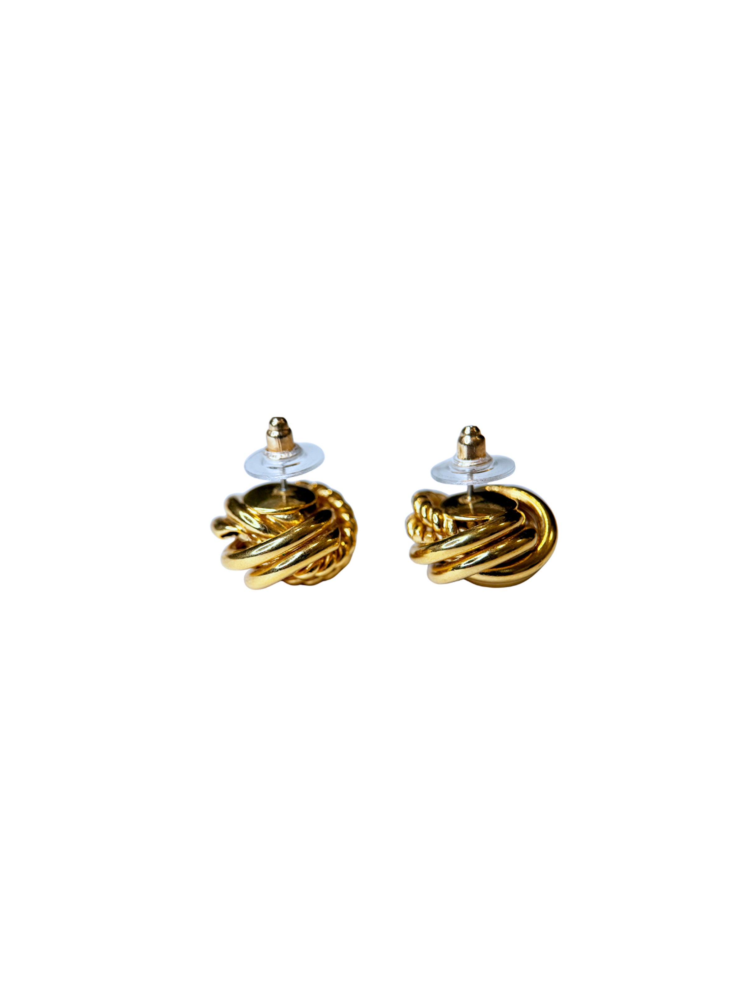 Vintage Rope and Mirror Knot Stud Earrings